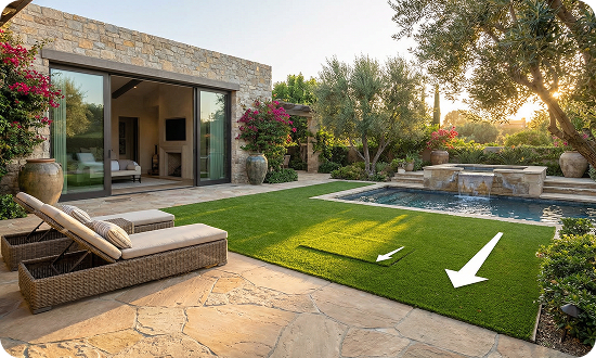sens de pose gazon synthétique orientation des fibres jardin